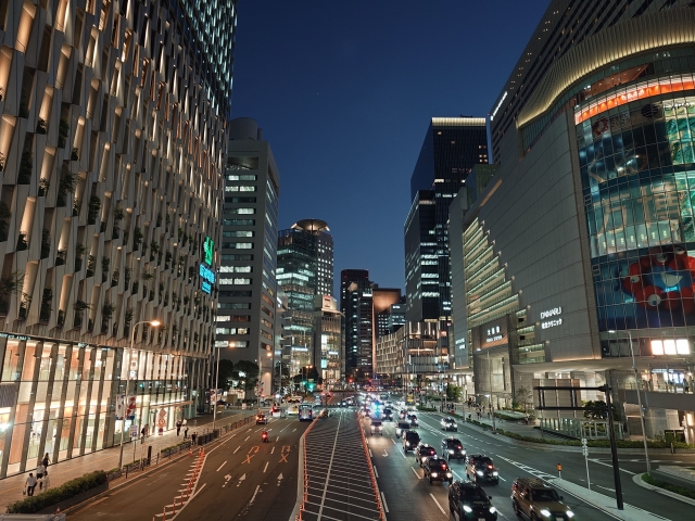 東京の金融センターの夜景