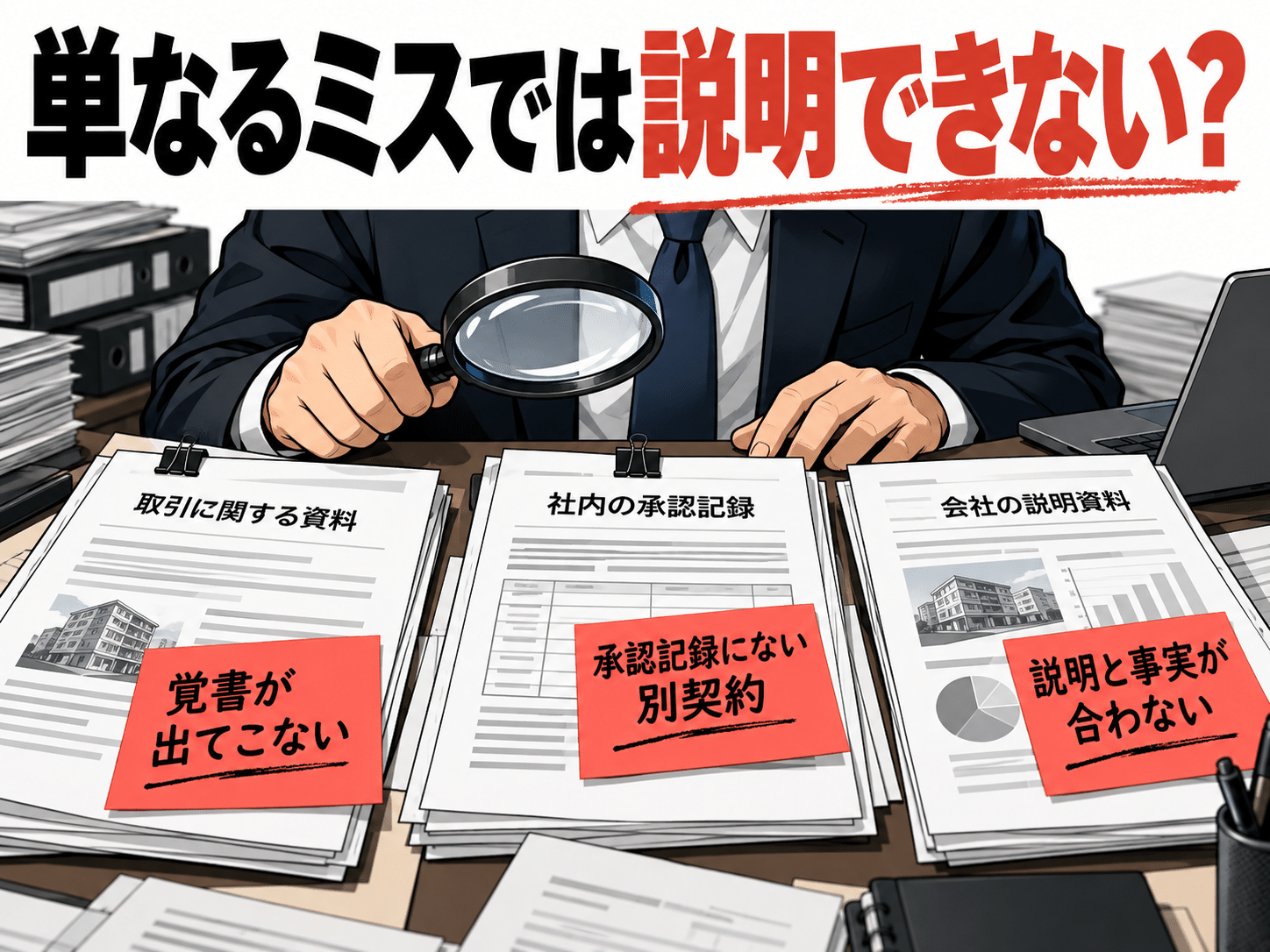 監査法人が指摘した覚書の漏れ・別契約・説明の不一致