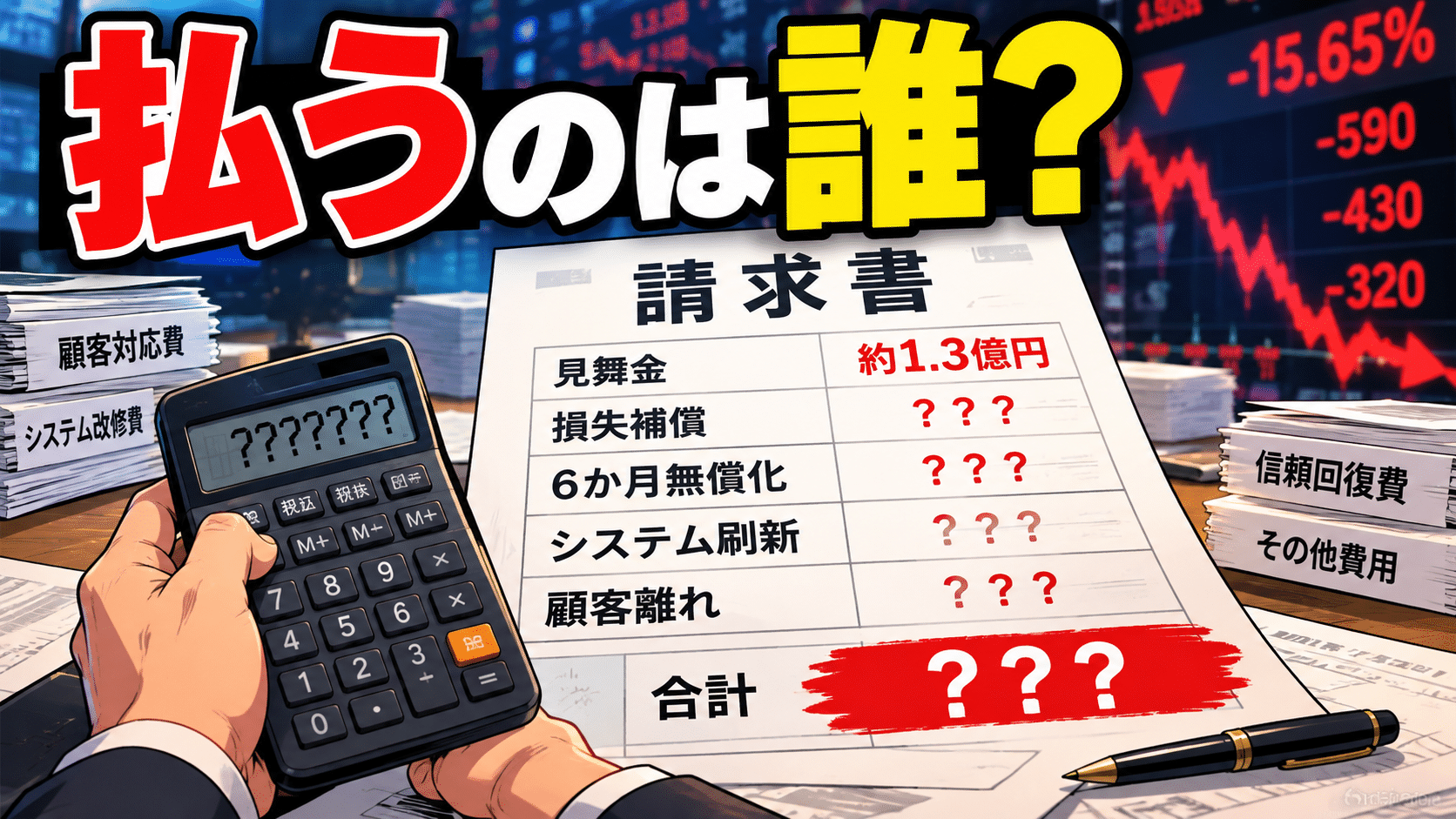 GMO不正アクセスの費用を払うのは誰か、請求書のイメージ